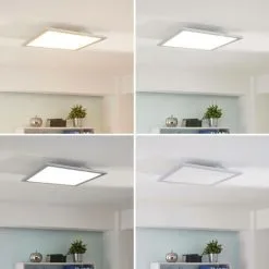 LAMPENWELT LED Plafonnier à Intensité Variable 'Lysander' En Aluminium Pour Bureau - Argenté, Blanc -LAMPENWELT Soldes Boutique 8033680 2