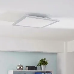 LAMPENWELT LED Plafonnier à Intensité Variable 'Lysander' En Aluminium Pour Bureau - Argenté, Blanc -LAMPENWELT Soldes Boutique 8033680 3