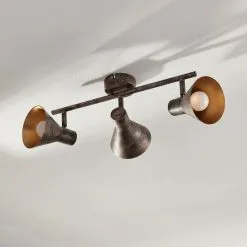 LAMPENWELT LED Plafonnier à Intensité Variable 'Zera' En Métal Pour Salon & Salle à Manger - Aspect Rouillé Antique, Doré 7 LAMPENWELT LED Plafonnier à Intensité Variable 'Zera' En Métal Pour Salon & Salle à Manger - Aspect Rouillé Antique, Doré -LAMPENWELT Soldes Boutique 8039591 4