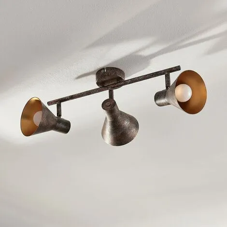 LAMPENWELT LED Plafonnier à Intensité Variable 'Zera' En Métal Pour Salon & Salle à Manger - Aspect Rouillé Antique, Doré 4 LAMPENWELT LED Plafonnier à Intensité Variable 'Zera' En Métal Pour Salon & Salle à Manger - Aspect Rouillé Antique, Doré – Image 4