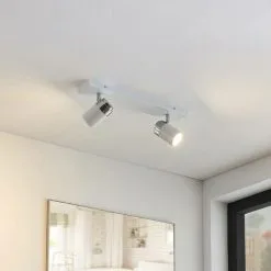 LAMPENWELT Spot à Intensité Variable 'Kardo' En Métal Pour Salle De Bain - Blanc, Chrome, Gelé -LAMPENWELT Soldes Boutique 8039690 2