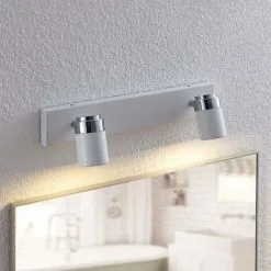 LAMPENWELT Spot à Intensité Variable 'Kardo' En Métal Pour Salle De Bain - Blanc, Chrome, Gelé -LAMPENWELT Soldes Boutique 8039690 3