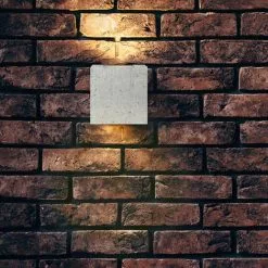 LAMPENWELT LED Applique Exterieur En Béton 'Riak' Pour Salle De Bain - Gris Béton, Transparent -LAMPENWELT Soldes Boutique 8054128 2