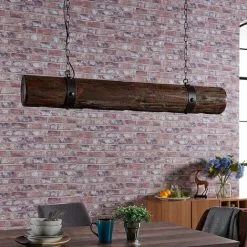 LAMPENWELT Suspension à Intensité Variable 'Legno' En Bois Pour Salon & Salle à Manger - Noir, Bois -LAMPENWELT Soldes Boutique 8222006 2