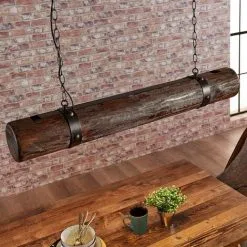 LAMPENWELT Suspension à Intensité Variable 'Legno' En Bois Pour Salon & Salle à Manger - Noir, Bois -LAMPENWELT Soldes Boutique 8222006 4