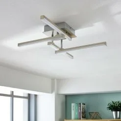 LAMPENWELT LED Plafonnier à Intensité Variable 'Laurenzia' En Métal Pour Salon & Salle à Manger - Chromé, Blanc Satiné -LAMPENWELT Soldes Boutique 8385435 2