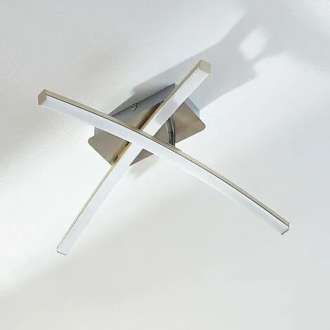 LAMPENWELT LED Plafonnier à Intensité Variable 'Laurenzia' En Métal Pour Salon & Salle à Manger - Chromé, Blanc Satiné 4 LAMPENWELT LED Plafonnier à Intensité Variable 'Laurenzia' En Métal Pour Salon & Salle à Manger - Chromé, Blanc Satiné – Image 4