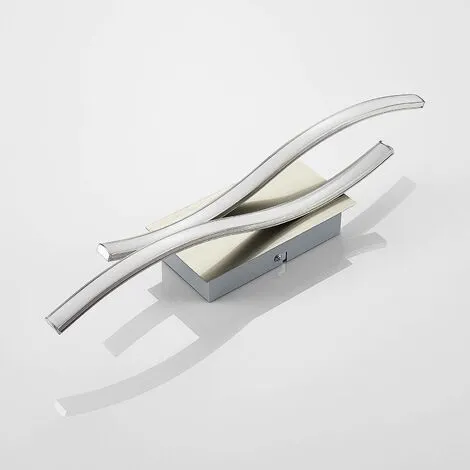 LAMPENWELT LED Applique Murale 'Safia' En Aluminium Pour Salon & Salle à Manger - Nickel Mat, Blanc 4 LAMPENWELT LED Applique Murale 'Safia' En Aluminium Pour Salon & Salle à Manger - Nickel Mat, Blanc – Image 4