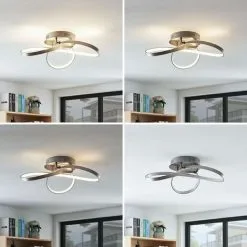 LAMPENWELT LED Plafonnier à Intensité Variable 'Saliha' En Aluminium Pour Salon & Salle à Manger - Nickel Mat, Blanc -LAMPENWELT Soldes Boutique 9145824 2