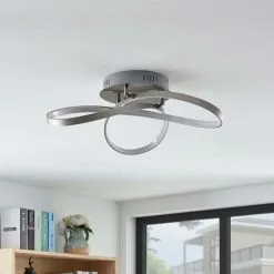 LAMPENWELT LED Plafonnier à Intensité Variable 'Saliha' En Aluminium Pour Salon & Salle à Manger - Nickel Mat, Blanc -LAMPENWELT Soldes Boutique 9145824 3