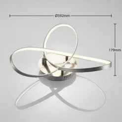 LAMPENWELT LED Plafonnier à Intensité Variable 'Saliha' En Aluminium Pour Salon & Salle à Manger - Nickel Mat, Blanc -LAMPENWELT Soldes Boutique 9145824 4