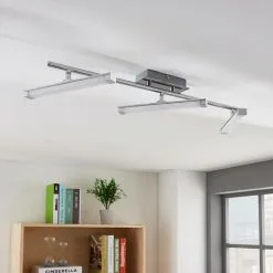 LAMPENWELT LED Plafonnier à Intensité Variable 'Pilou' En Métal Pour Cuisine - Blanc, Chromé 5 LAMPENWELT LED Plafonnier à Intensité Variable 'Pilou' En Métal Pour Cuisine - Blanc, Chromé -LAMPENWELT Soldes Boutique 9149810 2