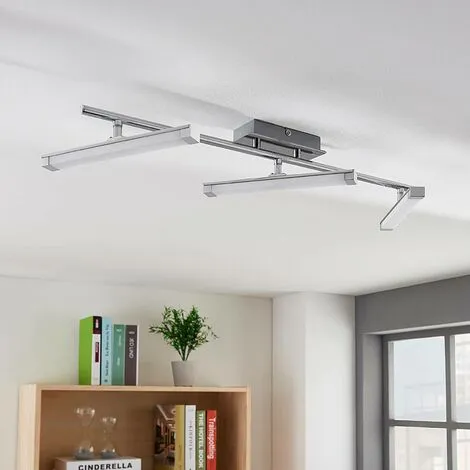 LAMPENWELT LED Plafonnier à Intensité Variable 'Pilou' En Métal Pour Cuisine - Blanc, Chromé 2 LAMPENWELT LED Plafonnier à Intensité Variable 'Pilou' En Métal Pour Cuisine - Blanc, Chromé – Image 2