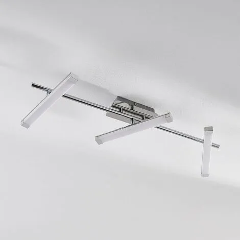 LAMPENWELT LED Plafonnier à Intensité Variable 'Pilou' En Métal Pour Cuisine - Blanc, Chromé 4 LAMPENWELT LED Plafonnier à Intensité Variable 'Pilou' En Métal Pour Cuisine - Blanc, Chromé – Image 4