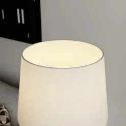 LAMPENWELT LED Lampadaire Tissu 'Benjiro' En Textile Pour Salon & Salle à Manger - Blanc, Chromé -LAMPENWELT Soldes Boutique 9185591 4