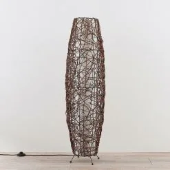 LAMPENWELT Lampadaire 'Nias' En Bois Pour Salon & Salle à Manger - Brun, Blanc -LAMPENWELT Soldes Boutique 9254908 3