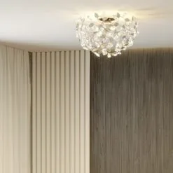 LAMPENWELT Plafonnier à Intensité Variable 'Bjarne' En Métal Pour Salon & Salle à Manger - Chromé, Transparent -LAMPENWELT Soldes Boutique 9254909 2